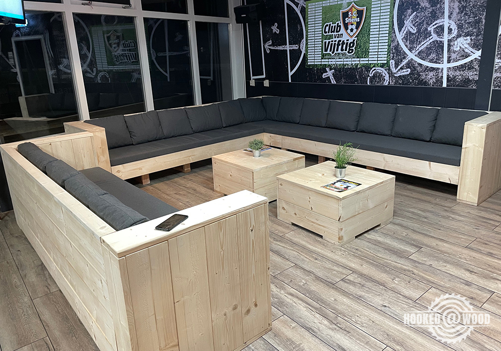 Loungeset met kussens Hooked@Wood